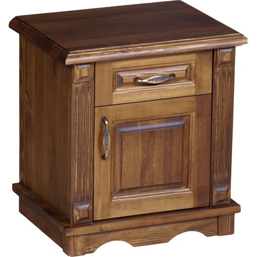 Möbelstar CLA 430 - 1 door 1 drawer stained pine nightstand