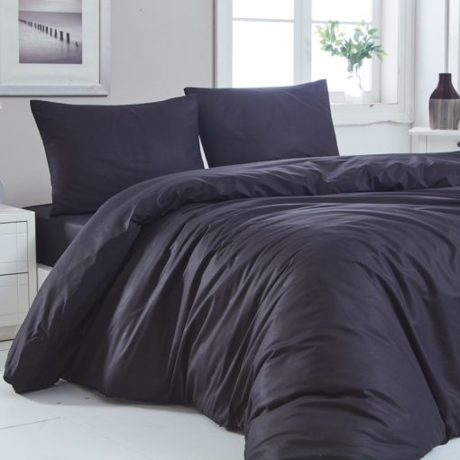 Naturtex 3-piece cotton bed linen set - Black
