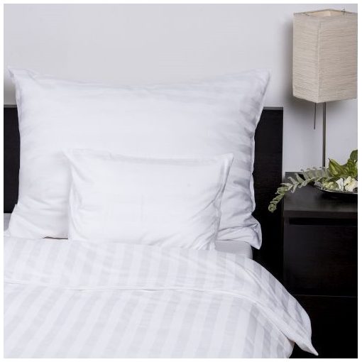 Naturtex 3-piece cotton-satin bed linen set - white stripes (extra long)