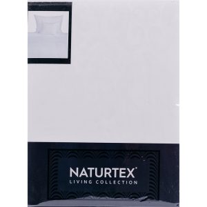   Naturtex 3-piece cotton-satin bed linen set -  Jacquard white