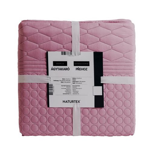 Naturtex microfiber ágytakaró - szürke-rózsaszín 235x250 cm