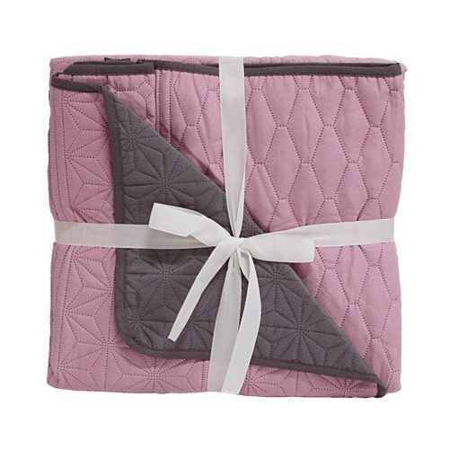 Naturtex microfiber ágytakaró - szürke-rózsaszín 235x250 cm