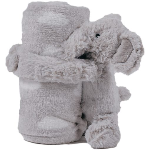 Naturtex Baby Design plaid - grey hugging Elephant