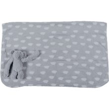 Naturtex Baby Design plaid - grey hugging Elephant