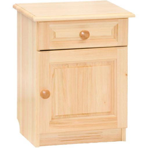 Möbelstar 430 - 1 door 1 drawer plain pine nightstand