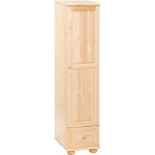 Möbelstar 214 - 1 door 1 drawer plain pine wardrobe (with shelves)