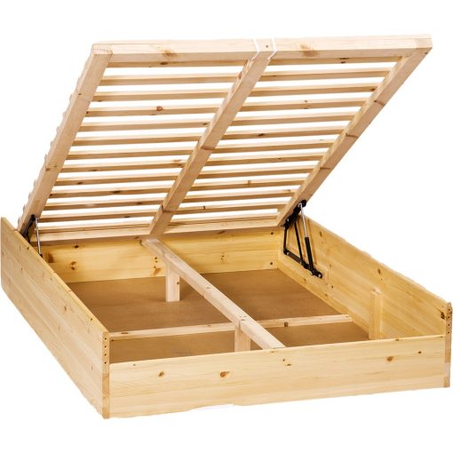 Möbelstar 368G - plain pine bed frame with gas spring storage 180x200 