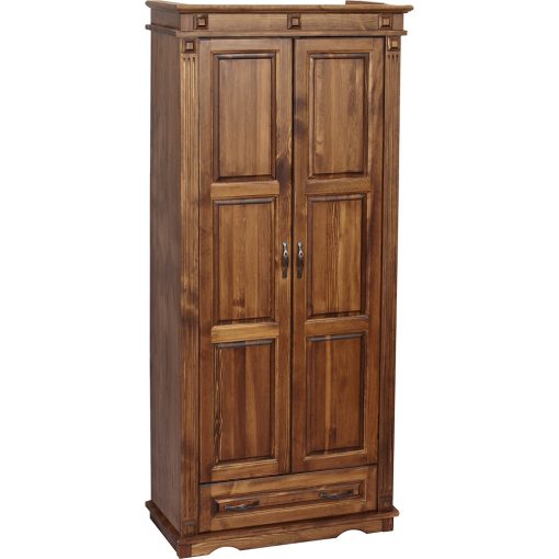 Möbelstar CLA 225 - 2 door 1 drawer stained pine wardrobe (with divider)