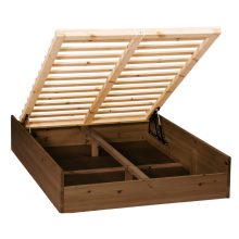 Möbelstar CLA 180G - pácolt fenyő ágykeret gázrugós ágyneműtartóval 180x200 cm