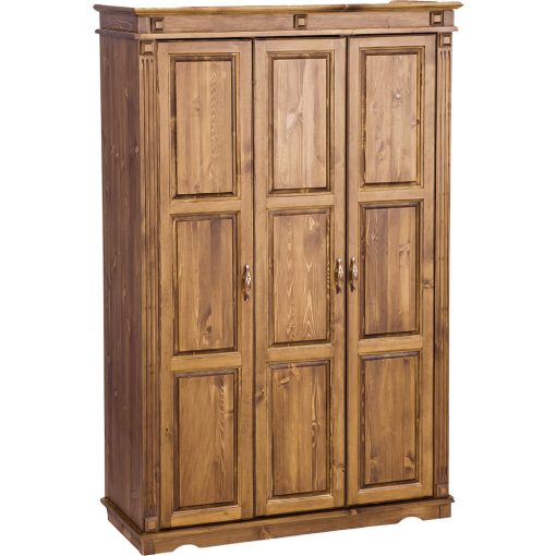 Möbelstar CLA 231 - 3 door stained pine wardrobe (with divider)
