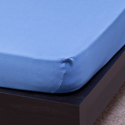 Naturtex Jersey fitted bed sheet - medium blue 140-160x200 cm