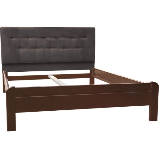 Ágota beech bed frame with upholstered headboard 140x200 cm