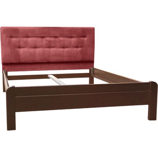 Ágota beech bed frame with upholstered headboard 140x200 cm