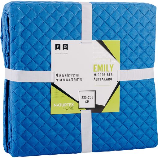 Naturtex Emily microfiber coverlet - white-blue 235x250 cm