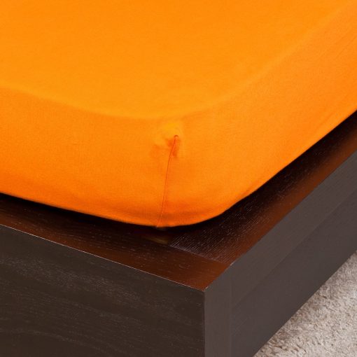 Naturtex Jersey fitted bed sheet for children - orange 70x140 cm