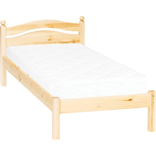 Möbelstar 309G - plain pine bed frame with gas spring storage 90x200 cm