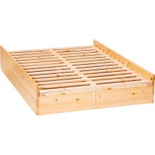 Möbelstar 304G - plain pine bed frame with gas spring storage 140x200 cm