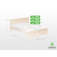 Möbelstar ANT 140 - antik festett fenyő ágykeret 140x200 cm
