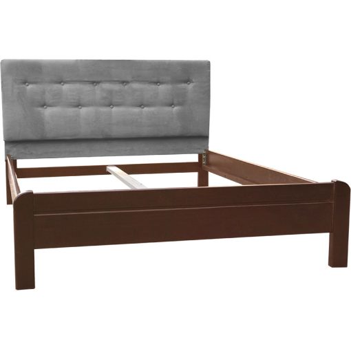 Ágota beech bed frame with upholstered headboard 160x200 cm