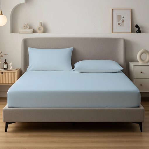 Alvásstúdió Jersey gumis lepedő Hellblau 90-100x200 cm