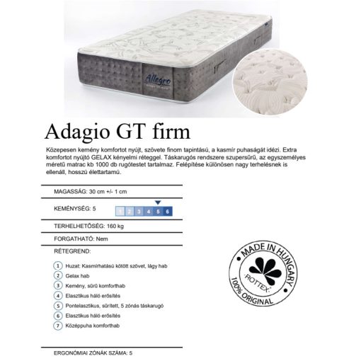 Rottex Allegro Adagio GT Firm matrac 170x200 cm