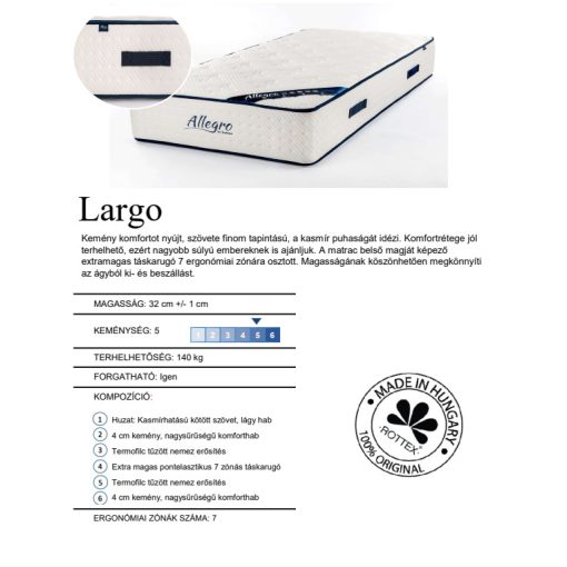 Rottex Allegro Largo matrac 90x200 cm